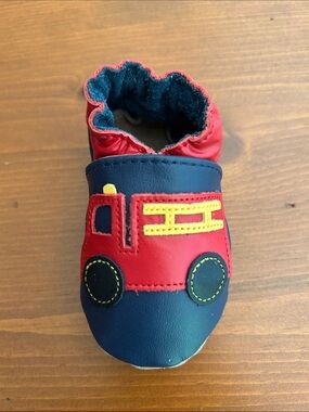 Robeez Red and Navy Fire Truck Baby Slip-On